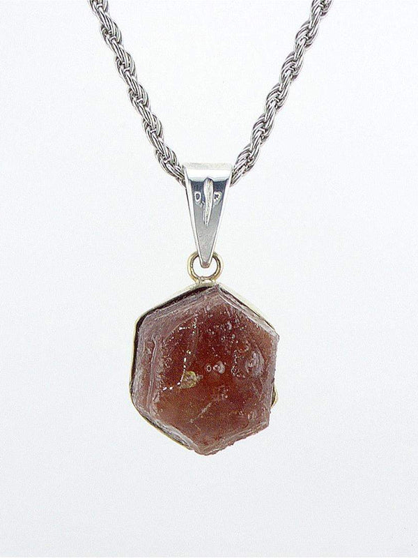 Two tone necklace - raw Ruby