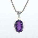 Amethyst dainty silver pendant