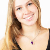 Amethyst dainty silver pendant
