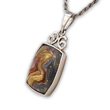 Spiral silver pendant Agat Botswana