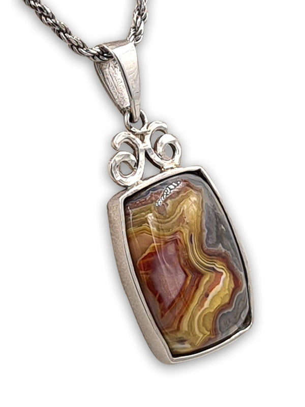 Spiral silver pendant Agat Botswana-Agat Art Design LTD-45,50,55,agate,silver,STONE
