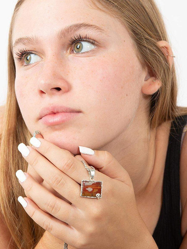 Spiral red Jasper spiral pendant