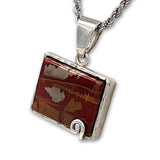 Spiral red Jasper spiral pendant-Agat Art Design LTD-45,50,55,JASPER,silver,STONE