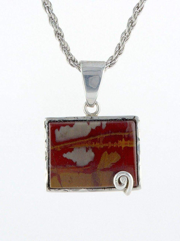 Spiral red Jasper spiral pendant