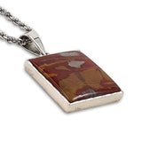 Jasper silver pendant - Red Jasper