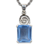 spiral silver necklace - Blue topaz