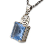 spiral silver necklace - Blue topaz