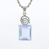 spiral silver necklace - Blue topaz