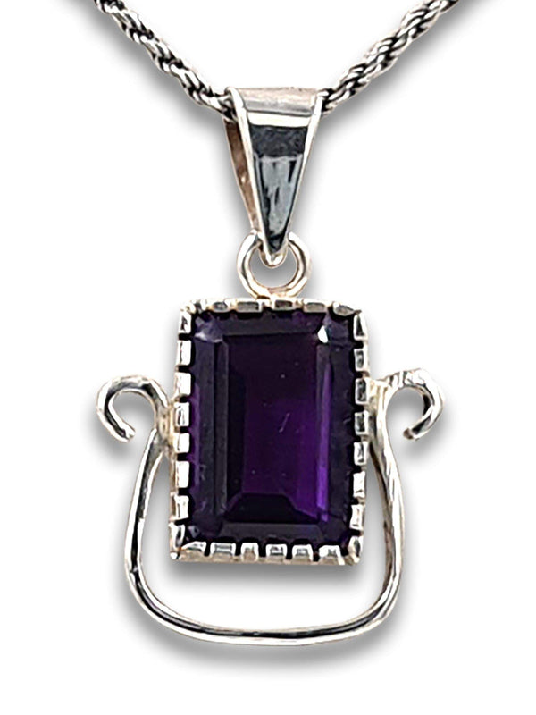 925 sterling silver Artisan pendant - Amethyst