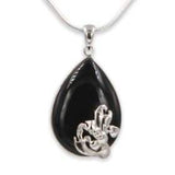Rose Silver pendant - Onyx stone