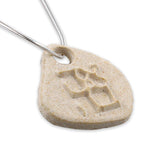 Love silver pendent - Gold Jerusalem stone