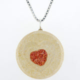 Heart shape pendant - Turqoise/Coral stone-Agat Art Design LTD-45,50,55,silver