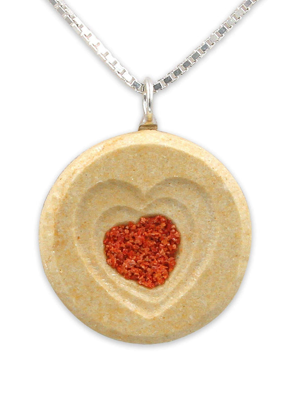 Heart shape pendant - Turqoise/Coral stone