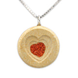 Heart shape pendant - Turqoise/Coral stone