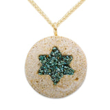 David star silver pendant with Jerusalem stone and Turquoise