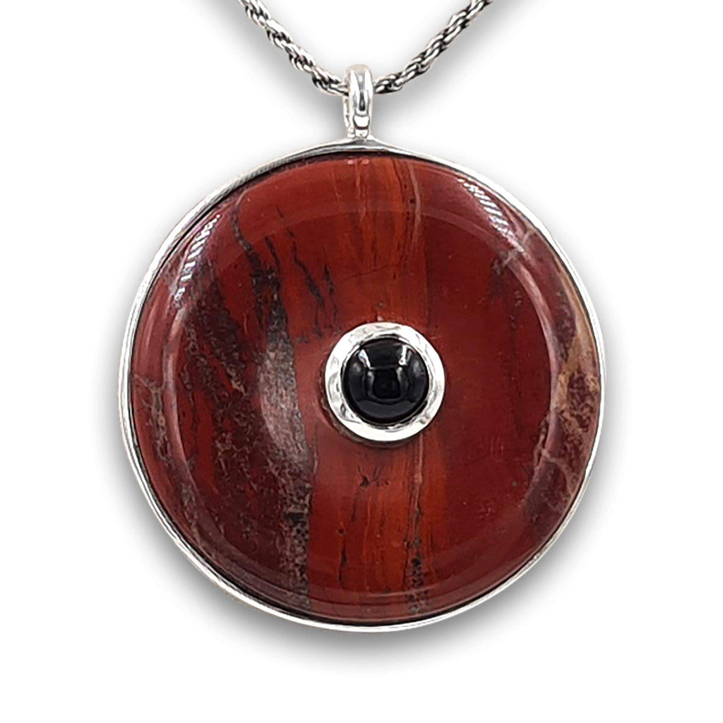 Red Jasper and Garnet pendant-Agat Art Design LTD-45,50,55,onyx,silver,STONE,tiger eye