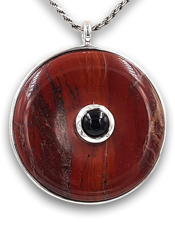 Red Jasper and Garnet pendant-Agat Art Design LTD-45,50,55,onyx,silver,STONE,tiger eye