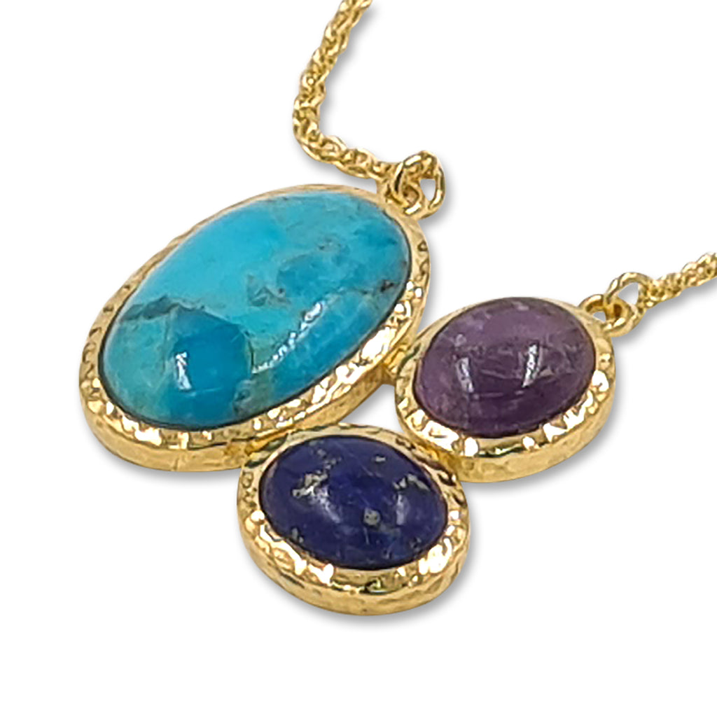 14 Karat gold plated pendants with Mix stones