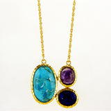 14 Karat gold plated pendants with Mix stones
