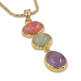 14 Karat gold plated pendants with Mix stones