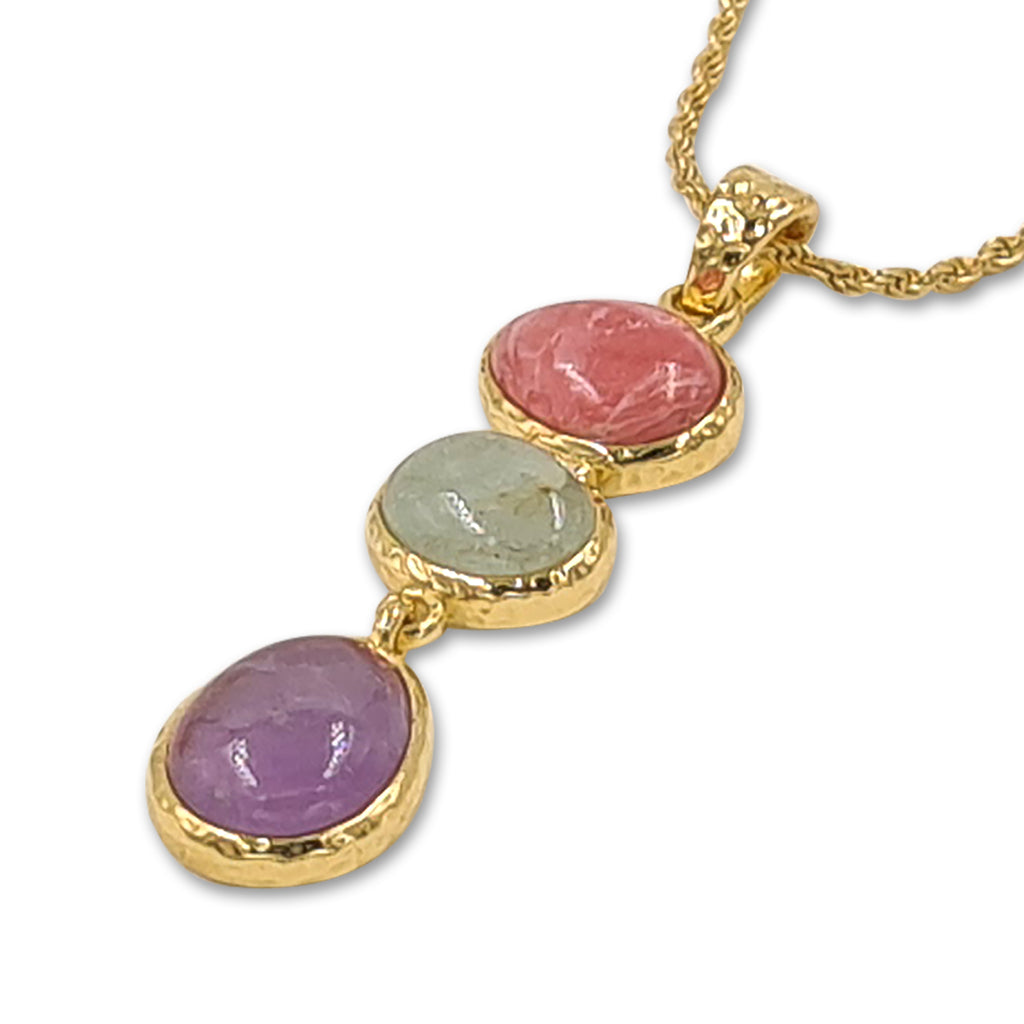 14 Karat gold plated pendants with Mix stones