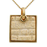 Western Wall silver pendant - Gold Jerusalem stone