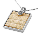 Western Wall silver pendant - Gold Jerusalem stone-Agat Art Design LTD-45,50,55,silver,vermeil