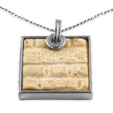 Western Wall silver pendant - Gold Jerusalem stone