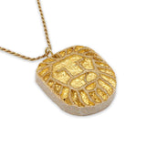 Lion 14K Vermeil Pendant -Gold Jerusalem Stone