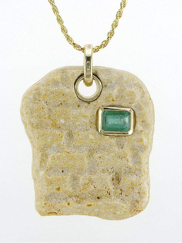 western Wall pendant - Gold Jerusalem stone