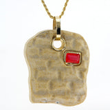 Western Wall pendant - Gold Jerusalem stone