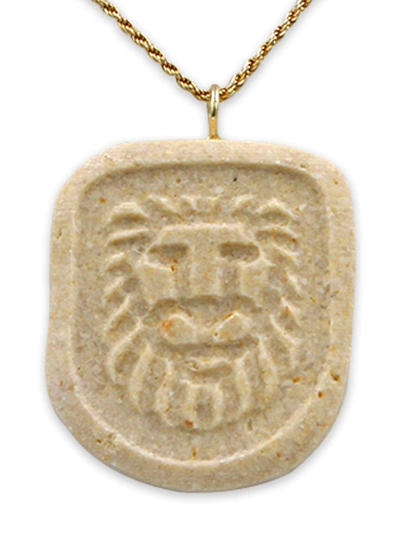 Lion 14K Vermeil Pendant - Gold Jerusalem Stone