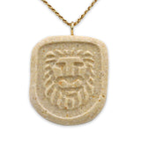 Lion 14K Vermeil Pendant - Gold Jerusalem Stone