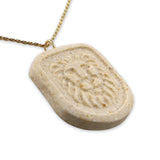 Lion 14K Vermeil Pendant - Gold Jerusalem Stone