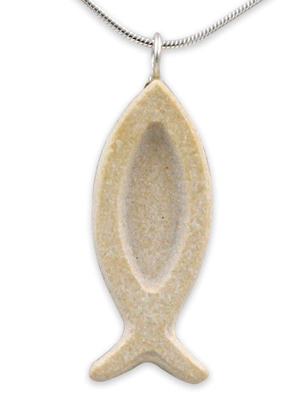 Fish Silver pendant Jerusalem Stone