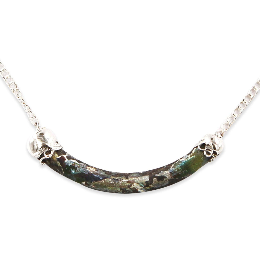 Silver Necklace - Roman Glass-Agat Art Design LTD-45,silver