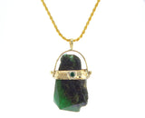 Emerald 14K gold pendant