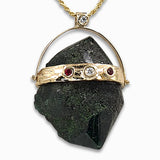 Raw Emerald 14K gold pendant