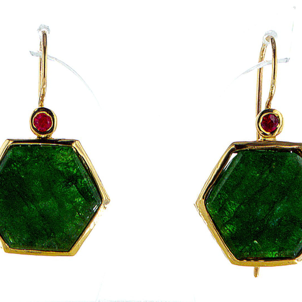 Emerald 14K gold Earring