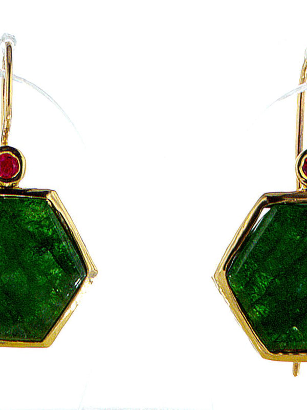 Emerald 14K gold Earring