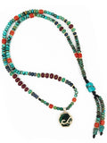 Emerald, Ruby, Coral, Turquoise necklace.