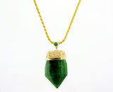 Emerald 14K gold pendant