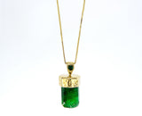 Natural Emerald 14K gold pendant